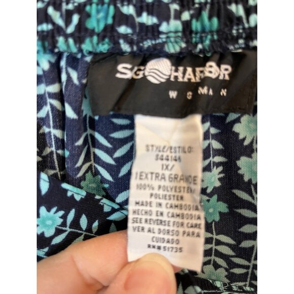 Sag Harbor Woman 1X Teal/Blue Floral Skirt - Picture 2 of 5